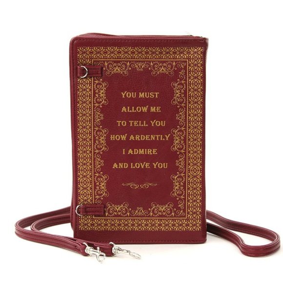 Red Pride and Prejudice Book Purse Crossbody or Wallet! Unique Gift Austen Fans! - Picture 3 of 3